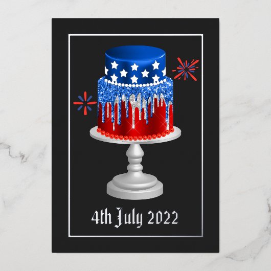 7月4日の独立記念日 箔シーズンカード (正面)