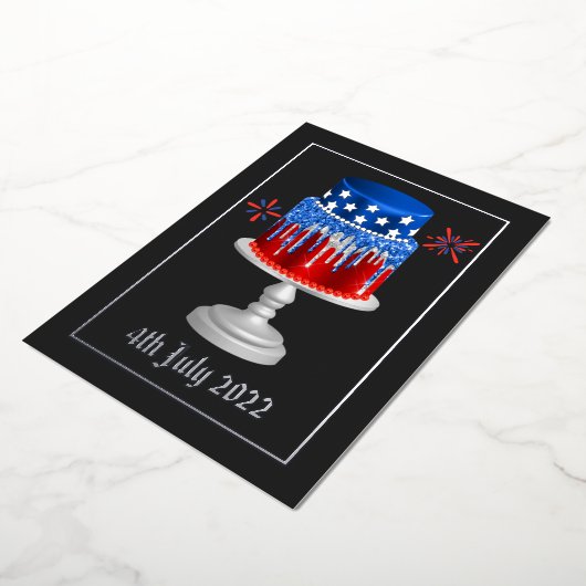 7月4日の独立記念日 箔シーズンカード (回転した状態)