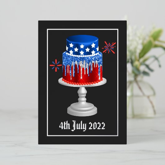 7月4日の独立記念日 箔シーズンカード (立ち正面)