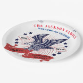 7月4日の独立記念日。編集可能文字。 ペーパープレート (アングル)