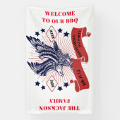 7月4日の独立記念日。編集可能文字。 横断幕 (縦)