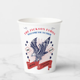 7月4日の独立記念日。編集可能文字。 紙コップ