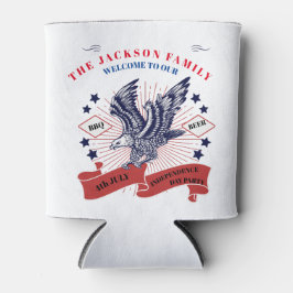 7月4日の独立記念日。編集可能文字。 缶クーラー