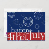 7月4日の独立記念花火はがき ポストカード (正面/裏面)