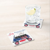 7月4日の独立記念贈おもしろい与 スクエアペーパーコースター (インサイチュ)