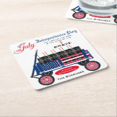 7月4日の独立記念贈おもしろい与 スクエアペーパーコースター (アングル)