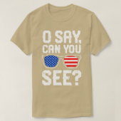 7月4日の男の子の女の子サングラースを見ることができる Tシャツ (デザイン正面)