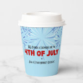 7月4日の空の背景とキラキラ 紙コップ (裏面)