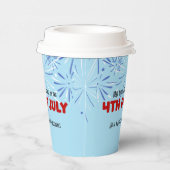 7月4日の空の背景とキラキラ 紙コップ (右)