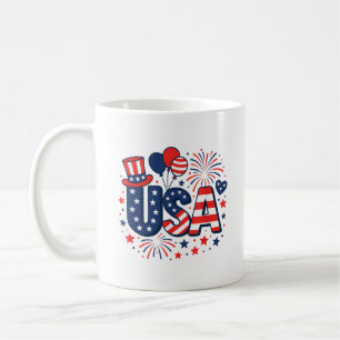 7月4日の米国アメリカ国旗 コーヒーマグカップ