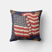 7月4日の米国国旗の花火爆発 クッション (裏面)