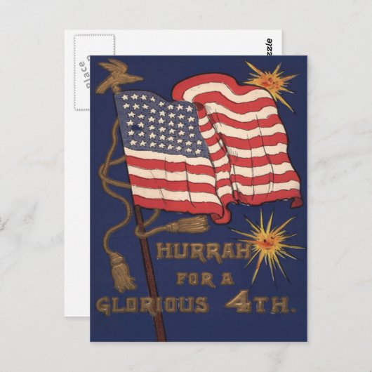 7月4日の米国国旗の花火爆発 ポストカード (正面/裏面)