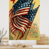 7月4日の米国国旗 ポスター (キッチン)