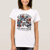 7月4日の米国国旗Ehlers-Danlos症候群 Tシャツ (正面)