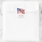 7月4日の米国愛国国旗の歓迎サイン スクエアシール (バッグ)