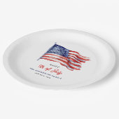 7月4日の米国愛国国旗の歓迎サイン ペーパープレート (アングル)