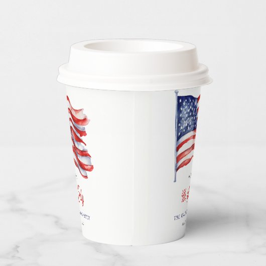 7月4日の米国愛国国旗の歓迎サイン 紙コップ (右)