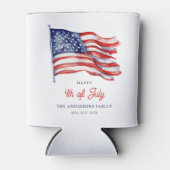 7月4日の米国愛国国旗の歓迎サイン 缶クーラー (正面)