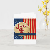 7月4日の米国旗のメッセージカード カード (黄色い花)