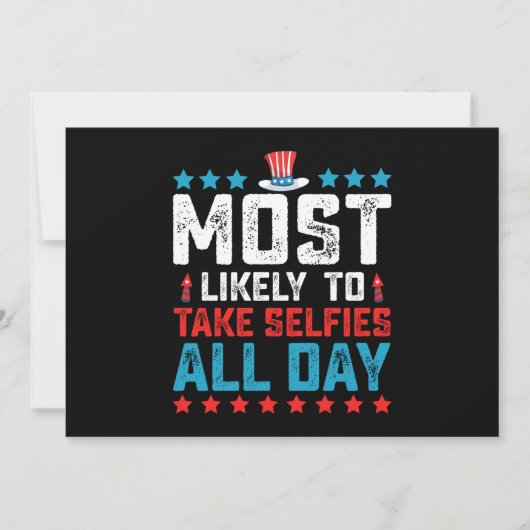 7月4日の終日に自撮りになる可能性が高い 招待状 (正面)