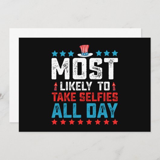 7月4日の終日に自撮りになる可能性が高い 招待状 (正面/裏面)