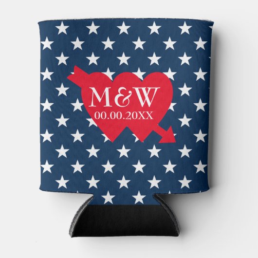 7月4日の結婚式のパーティーはアメリカ国旗でクーラーできる 缶クーラー (正面)