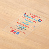 7月4日の結婚式招待状旗 アクリル招待状 (レイダウン)