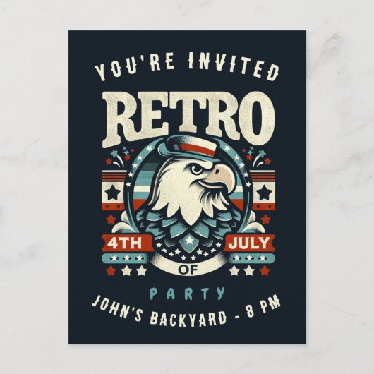 7月4日の編集可能な独立記念日BBQパーティー ポストカード (正面)