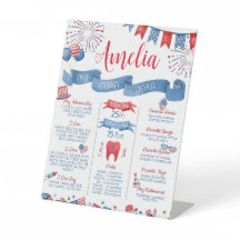 7月4日の編集可能な誕生日パーティーウェルカムサイン