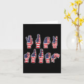 7月4日の繊細なレジストトランプAsl手話 カード (黄色い花)