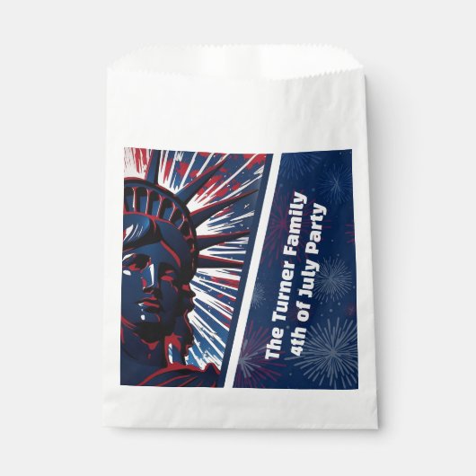 7月4日の自由の愛国赤青像 フェイバーバッグ (正面)