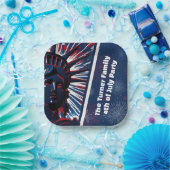 7月4日の自由の愛国赤青像 ペーパープレート (パーティー)