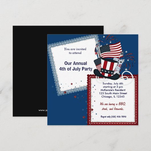 7月4日の自由 招待状 (正面/裏面)