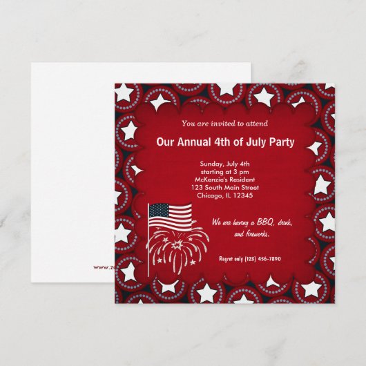 7月4日の自由 招待状 (正面/裏面)