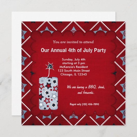 7月4日の自由 招待状 (正面/裏面)