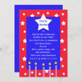 7月4日の花火とスターパーティの招待状 招待状 (正面/裏面)