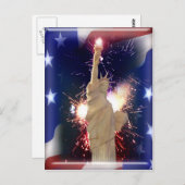 7月4日の花火と自由の女神 ポストカード (正面/裏面)