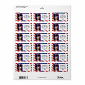 7月4日の花火と自由の女神 ラベル (フルシート)