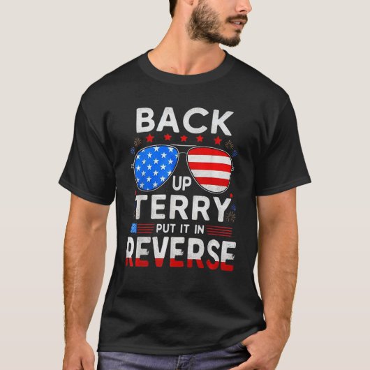 7月4日の花火のバックアップTerryそれをRに入れる Tシャツ (正面)