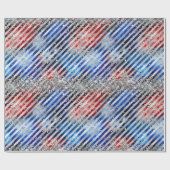 7月4日の花火シルバーグリッター独立記念日 ラッピングペーパー (フラット)