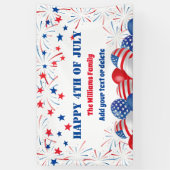 7月4日の花火パーソナライズされたパーティー 横断幕 (縦)