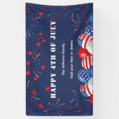 7月4日の花火パーソナライズされたパーティー 横断幕 (縦)