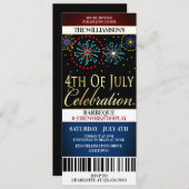 7月4日の花火パーティの招待状 招待状 (正面/裏面)