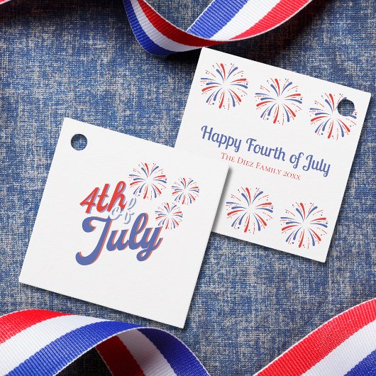 7月4日の花火メッセージカード フェイバータグ