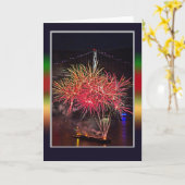 7月4日の花火大会 カード (黄色い花)