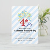 7月4日の花火大会 |ファミリーBBQ招待状 招待状 (スタンド正面)