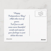 7月4日の花火大会 ポストカード (裏面)