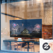 7月4日の花火大会 – 硫黄島記念碑 ウィンドウサイン (カフェ窓)