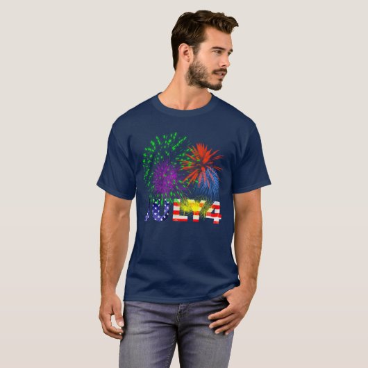 7月4日の花火大会 Tシャツ (正面フル)
