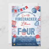 7月4日の花火大会FOUR BIRTHDAY Party 招待状 (正面)